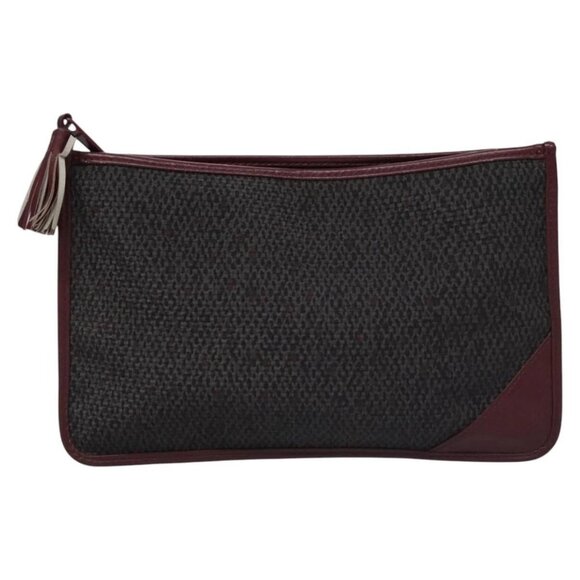 SAINT LAURENT Pouch PVC Leather Gray Auth bs22836 - Picture 2 of 16